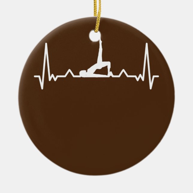 Pilates Workout Heartbeat Keramik Ornament (Vorne)