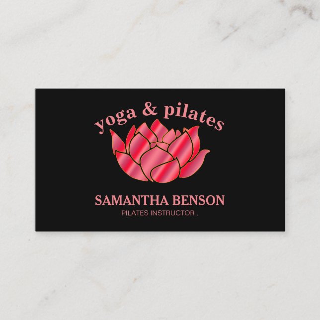 Pilates Yoga-Lehrer-Lehrer Lotus Visitenkarte (Vorderseite)