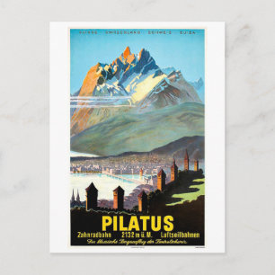 Pilatus, Berge, Schweiz, Vintage-Reise Postkarte