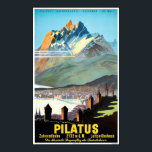Pilatus, mountains, Switzerland, vintage travel Poster<br><div class="desc">Perfect image for your new print design. It could be a nice present or "final touch" for decorating home.</div>