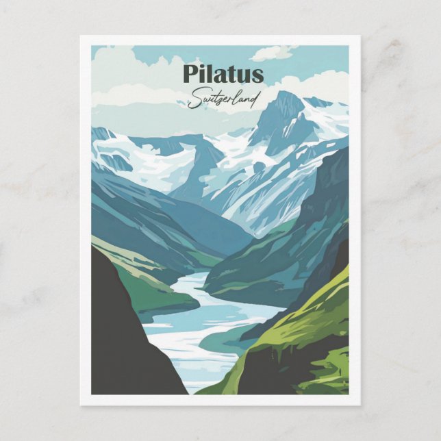Pilatus Switzerland Kunstwerk Reisebeispiele Postkarte (Vorderseite)