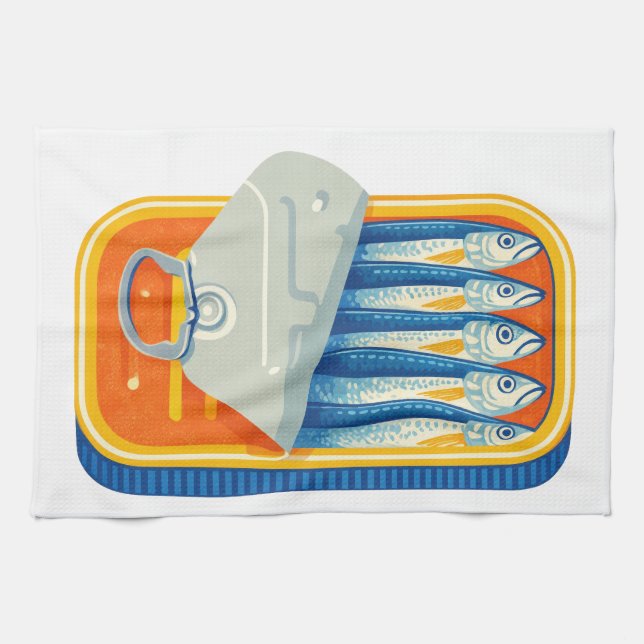 Pilchards Design Kitchen Towel Geschirrtuch (Horizontal)