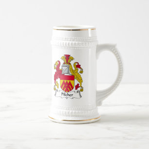 Pilcher Familienwappen Bierglas