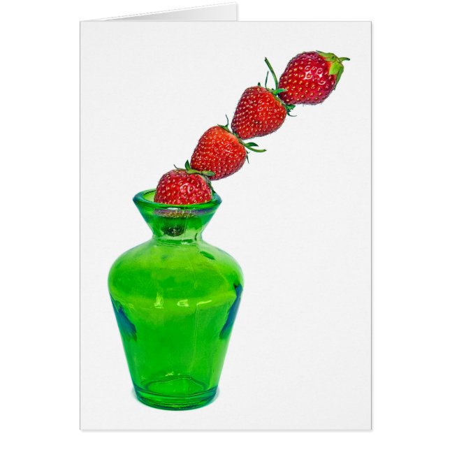 Pile de fraises dans Vase Anniversaire (Devant)