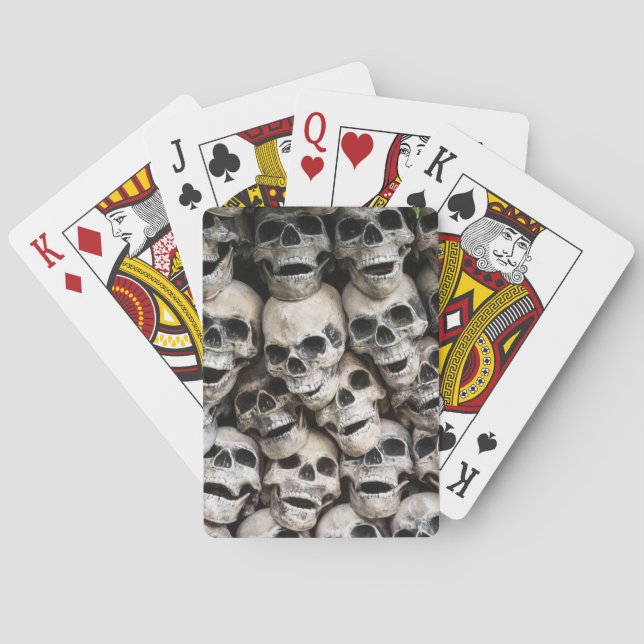 Pile der Skulpturen, die Karten spielen Spielkarten (Rückseite)