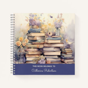 Pile florale de Whimsical carnet de livres