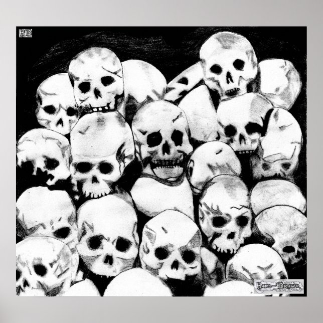 Pile-O-Skulls Canvas Print Poster (Vorne)