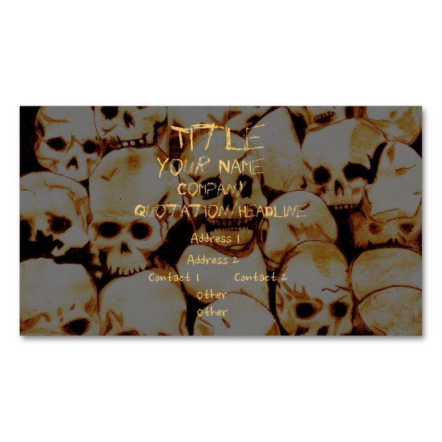 Pile-O-Skulls (gealtert) Magnetische Visitenkarte (Vorderseite)