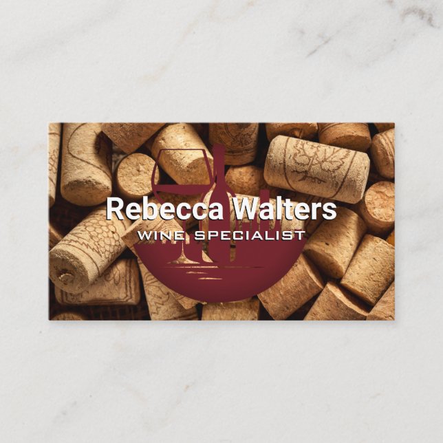 Pile of Corks | Wein und städtische Gebäude Visitenkarte (Vorderseite)