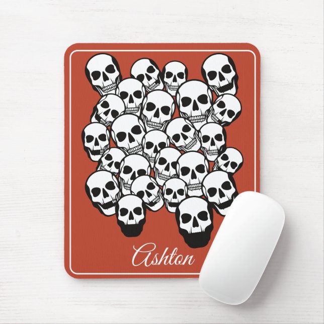 Pile Skulls Burnt Amber Hintergrund Custom Mousepad (Mit Mouse)