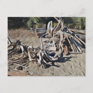 Pile von Driftwood Postkarte