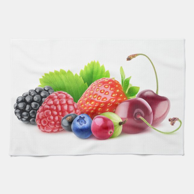 Pile von frischen Beeren Geschirrtuch (Horizontal)