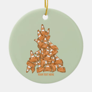 Pile von orangefarbenen Straßenkegel Keramik Ornament
