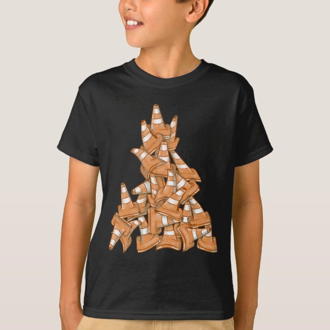 Pile von orangefarbenen Straßenkegel T-Shirt (Vorderseite)