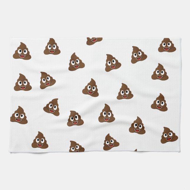 Pile von Poo emoji lächelnd kacke Geschirrtuch (Horizontal)