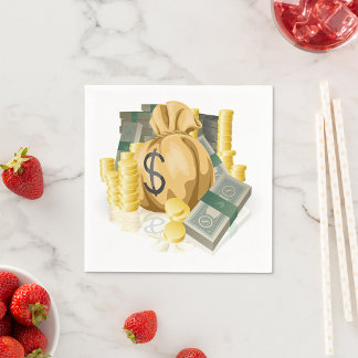 Piles aus dem Geldpapier Napkins Serviette