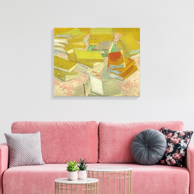 Piles französischer Romane | Vincent van Gogh Leinwanddruck (Insitu (Wohnzimmer))