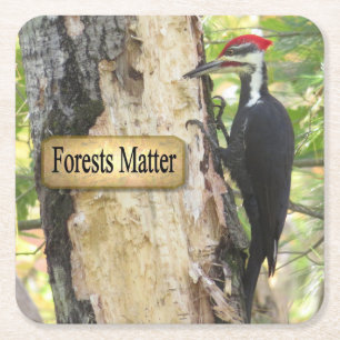 Piletiertes Woodpecker Ecology Untersetzer Set