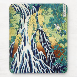 Pilger am Kirifuri-Wasserfall japanische Kunst Mousepad