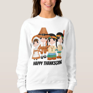 Pilger und Ureinwohner-Erntedank-Feiertag Sweatshirt