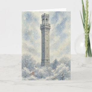 Pilgerdenkmal im Winter Feiertagskarte