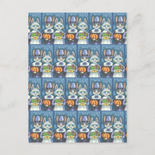 PILGERHASEN, KORREKT UND ANSTÄNDIG ERNTEDANKSHASEN POSTKARTE