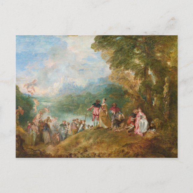 Pilgerreise nach Kythera Die Einschiffung für die  Postkarte (Vorderseite)