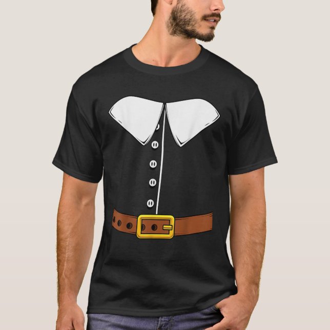 Pilgrim Costume Hat Kolonist Erntedank Türkei D T-Shirt (Vorderseite)