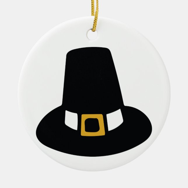 Pilgrim Hat Keramik Ornament (Vorne)