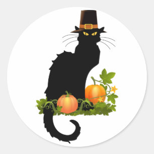 Pilgrim Le Chat Noir Erntedank Runder Aufkleber