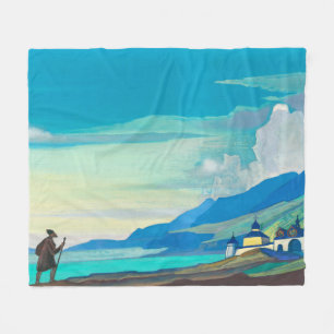 Pilgrim of the Radiant City by Nicholas Roerich Fleecedecke