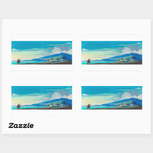 Pilgrim of the Radiant City by Nicholas Roerich Rechteckiger Aufkleber