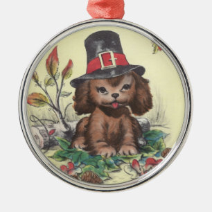 Pilgrim Puppy Erntedank Silbernes Ornament