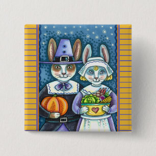 PILGRIM RABBITS, ERNTEDANK HARE'S HARVEST, NIEDLIC BUTTON