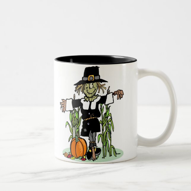 Pilgrim Scarecrow Zweifarbige Tasse (Rechts)
