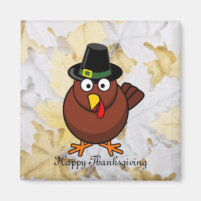Pilgrim Turkey Erntedank Kühlschrank Magnet (Vorne)