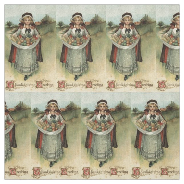 Pilgrim Woman Vintag Erntedank Fabric Stoff (Muster)
