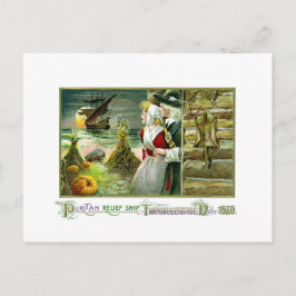 Pilgrimischer Erntedank von 1620 Feiertagspostkarte