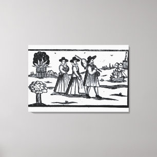 Pilgrims Set segeln auf der Mayflower Leinwanddruck