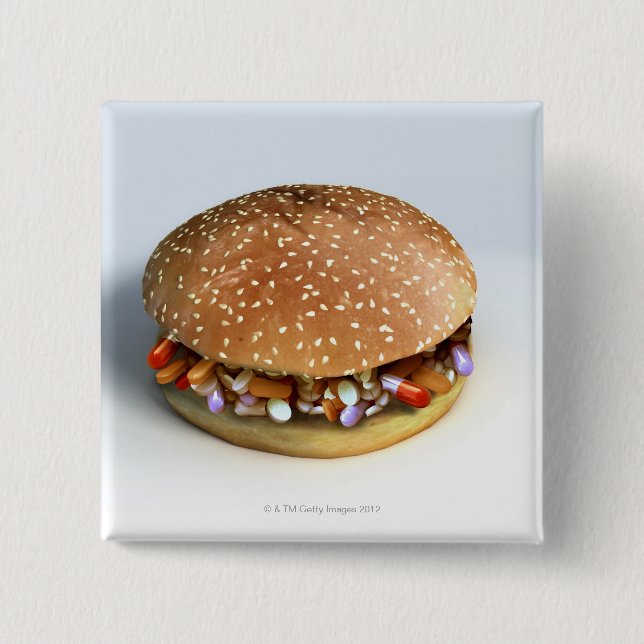 Pill Burger Button (Vorderseite)