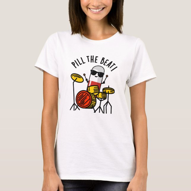 Pill the Beat Funny Medicine Music Puff T-Shirt (Vorderseite)