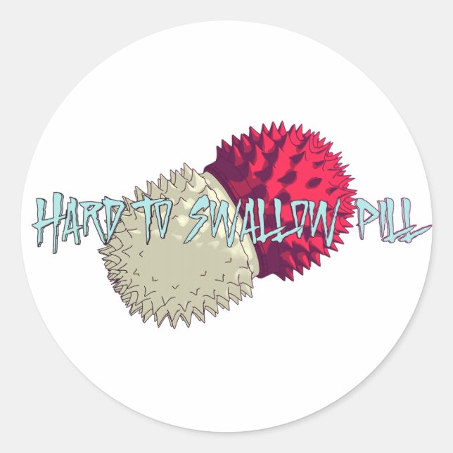 Pille schwer zu schlucken runder aufkleber (Vorderseite)