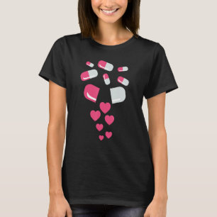 Pillen Herzrhythmusstörungen Valentinstag Herzmedi T-Shirt