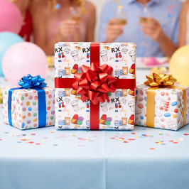 Pillen Kapsel Medizin Apotheker Med Student Gesche Geschenkpapier Set