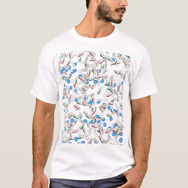 Pillen-Sprinkles-Muster T-Shirt (Vorderseite)