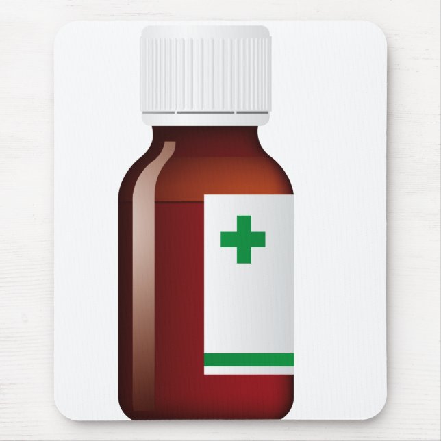 Pillenflasche Mousepad (Vorne)