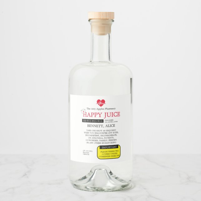 Pillenschwester Abschluss GIN ETIKETT (Vorderseite)