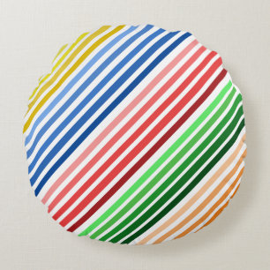 Pillow -5 Gruppen farbiger Linien Rundes Kissen