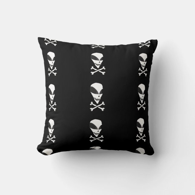 Pillow - Area 51 Skull & Crossbones Kissen (Vorderseite)