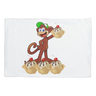 Pillow Case Banana Split Monkey Kissenbezug